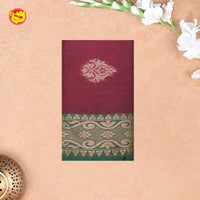 Maroon With Dark Green Kalyani Cotton Saree