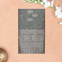Ash Grey  With  Pink  Silk Cotton Saree