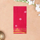 Rani Pink With Blue Sungudi Cotton Saree   without Blouse