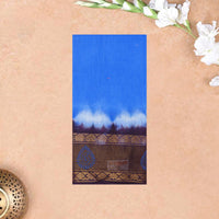 Sky Blue With Navy Blue Sungudi Cotton Saree   without Blouse