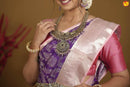 Purple with light rose wedding silk saree - Thenianantham