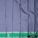 Dark Grey With Green Border  Arani Silk Saree