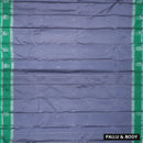 Dark Grey With Green Border  Arani Silk Saree