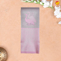 Grey with Pink Flamingo motifs Kubera Pattu Saree - Thenianantham