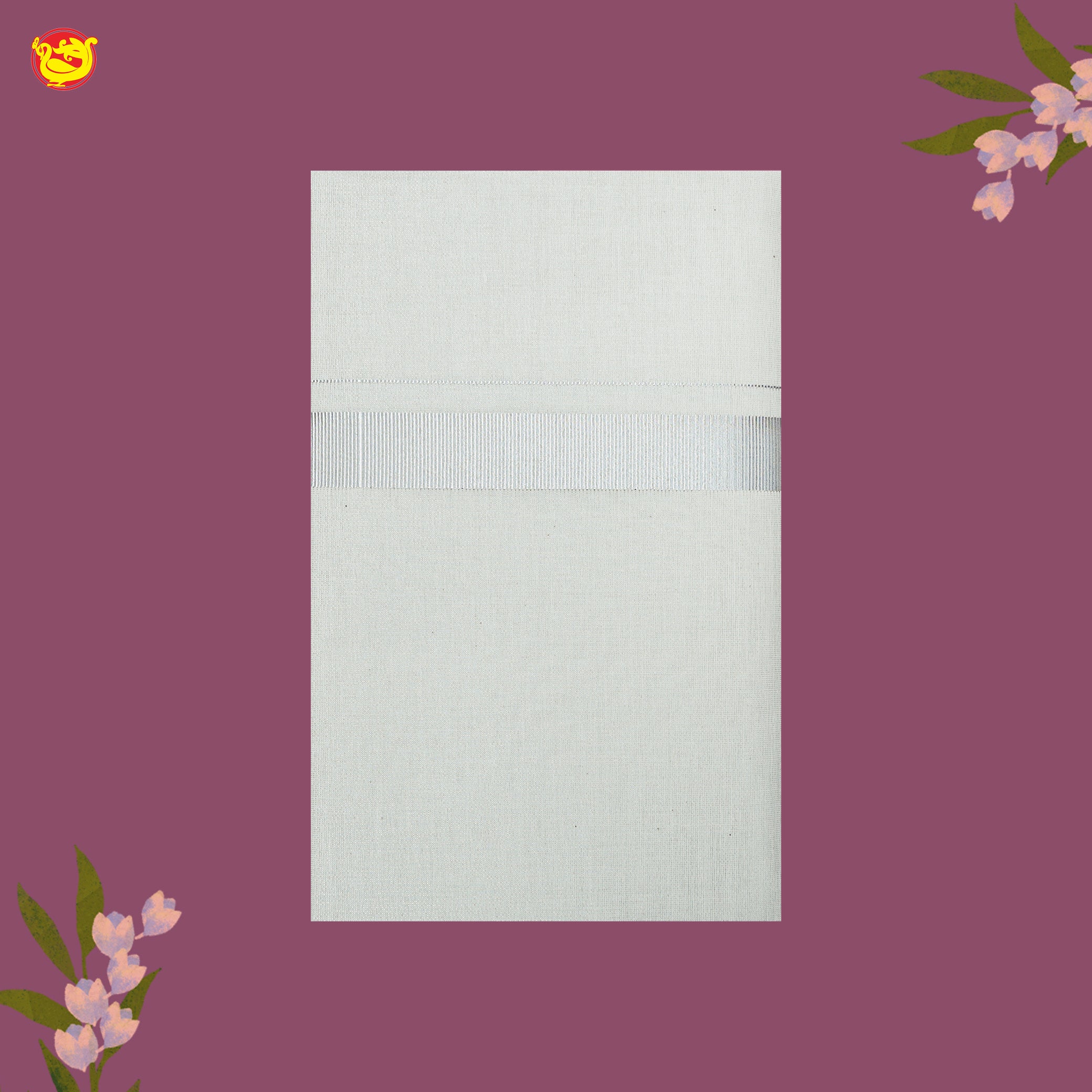 White with Silver Fancy Border Single Layer Cotton Men’s Dhoti