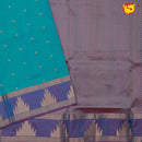 Blue with Purple 9 Yards Soft Silk Saree - Thenianantham