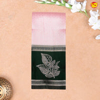 Pink with Black Floral Kubera Pattu Saree - Thenianantham