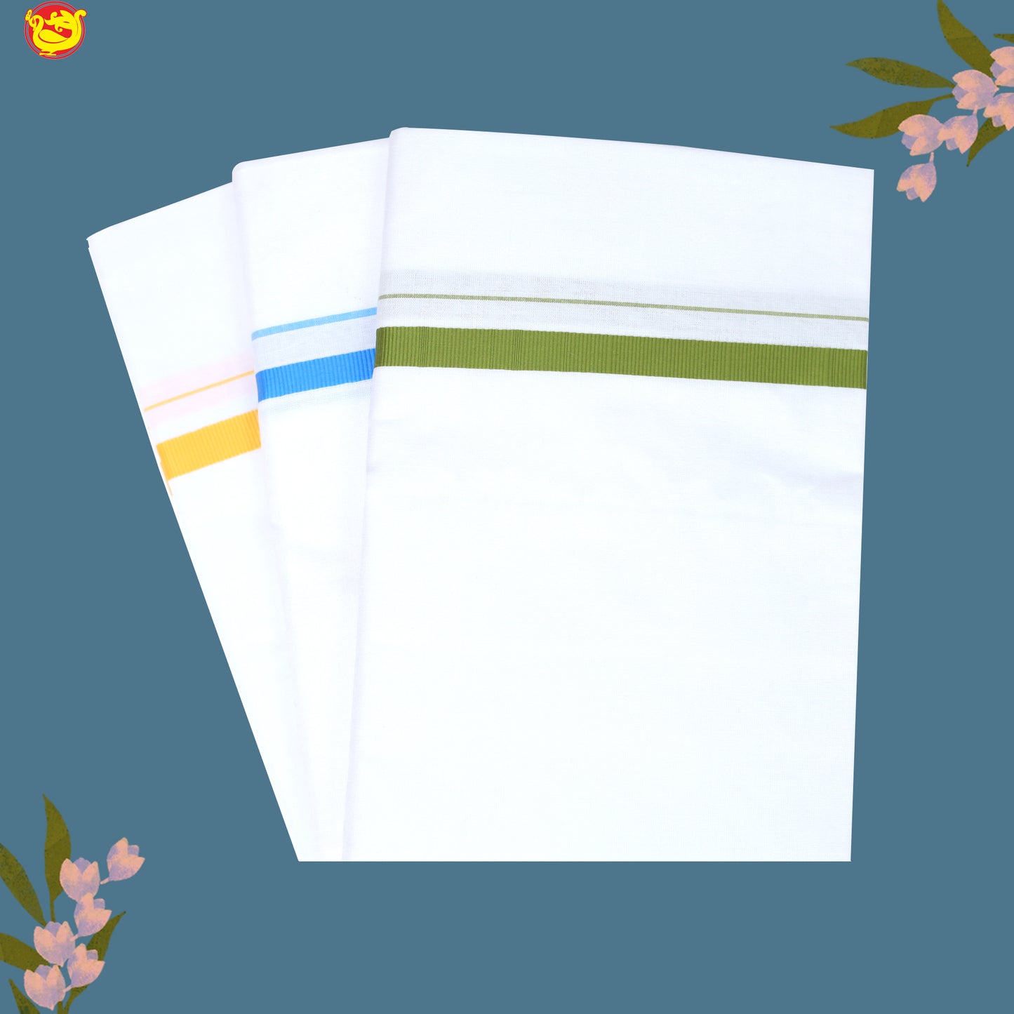 3 White Dhotis Combo Offer –  Cotton Traditional Men’s Dhoti
