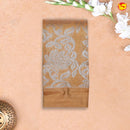 Mustard Yellow with Green Pallu Floral Design in Silver Zari Kotta Tissue Saree