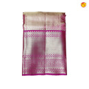 Pink Tissue Buttas Gold Zari Border Kanjivaram Wedding Silk Saree - Thenianantham