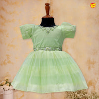 Pastel Green Beautiful Girls Branded Readymade Frock