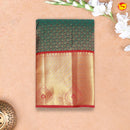 Leaf Green with Red Buttas Traditional Tissue Wedding Silk Saree