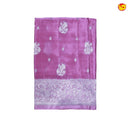 Party Pink Buttas Motifs Silver Zari Rich Pallu with Floral Border Georgette Saree - Thenianantham