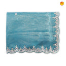 Water Blue Floral Buttas Body Embroidery cut work Tissue Crush Work Saree - Thenianantham