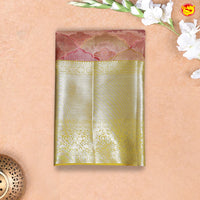 Peach with Pastel Green Tissue Wedding Silk Saree
