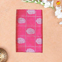 Rani Pink Checked in Traditional Buttas Venkatagiri Silk Saree - Thenianantham