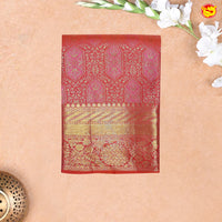 Orange Shade with Pink Traditional Tissue Wedding Silk Saree