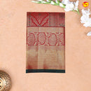 Cherry Red with Golden Zari Long Border Wedding Silk Saree