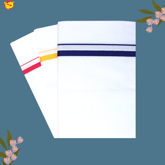 3 White Dhotis Combo Offer –  Cotton Traditional Men’s Dhoti