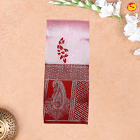 Pink with Maroon Mango Floral Motifs Kubera Pattu Saree - Thenianantham