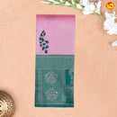 Baby Pink with Green Floral Motifs Kubera Pattu Saree - Thenianantham