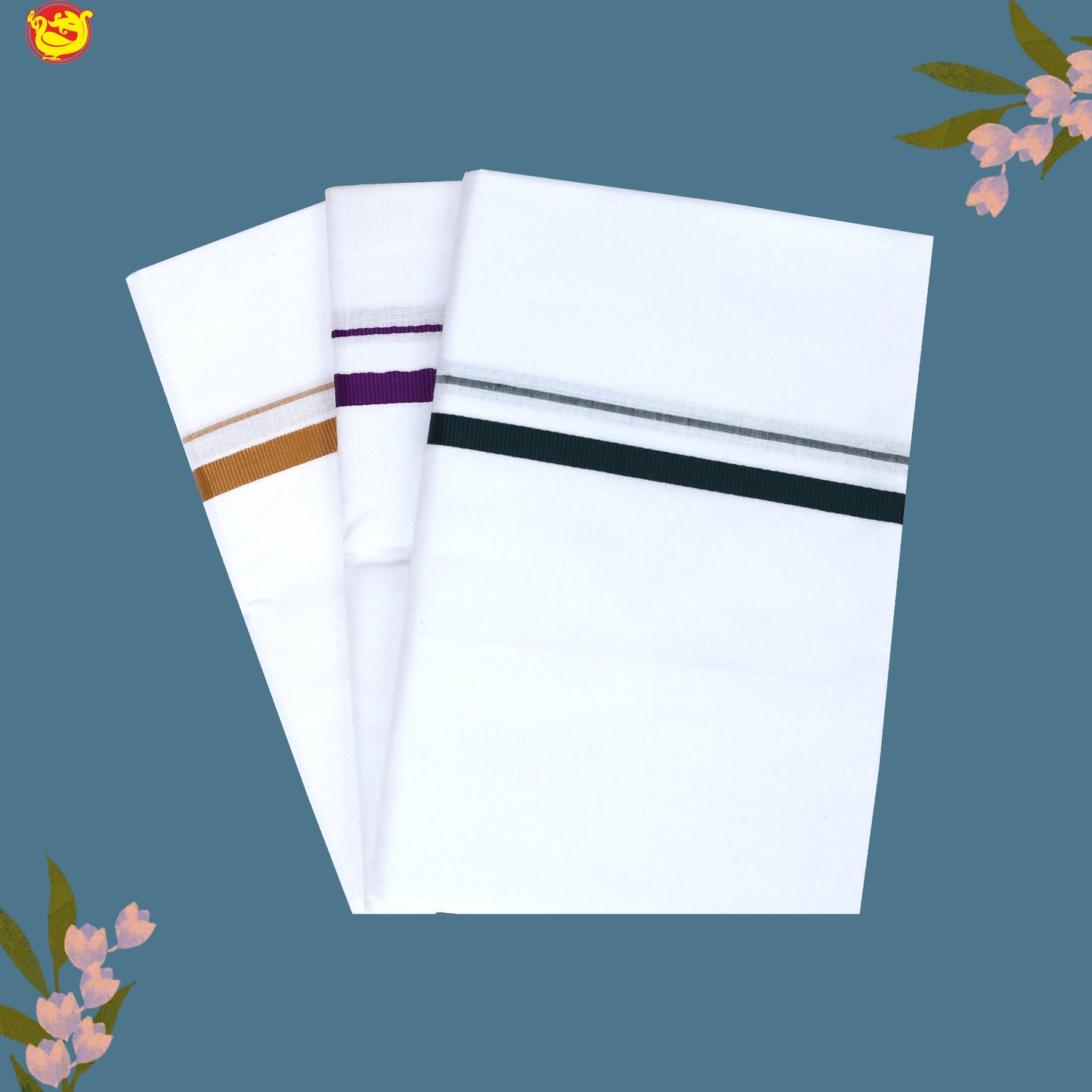 3 White Dhotis Combo Offer –  Cotton Traditional Men’s Dhoti