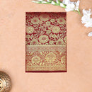Dark Red with Gold Zari Border Wedding Silk Saree