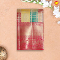 Colorfull Checked Traditional Tissue Wedding Silk Saree