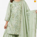 Pista Green Color Girls Branded Readymade Sharara set