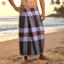 Men’s  Grey  with Brown Checked Cotton Stitched Lungi