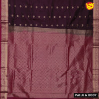 Maroon with Dark Red 9 Yards Soft Silk Saree - Thenianantham