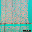 Light Yellow With Turquoise Border Silk Cotton Saree