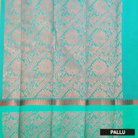 Light Yellow With Turquoise Border Silk Cotton Saree