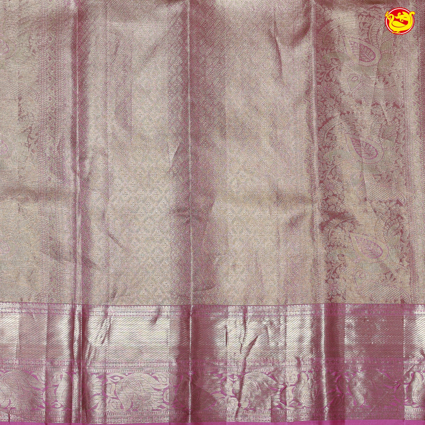 Water Blue with Pink Traditional Tissue Wedding Silk Saree