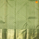 Purple Green Jacquard Gold Zari Floral Long Border Wedding Silk Saree - Thenianantham