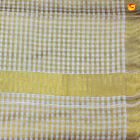 Southloom Exclusive Onam Kasavu Saree Checked Motifs Across Body (Matching Blouse Included) - Thenianantham