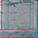 Pink with Teal Green Floral Motifs Soft Tissue Silk Saree