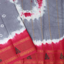 Grey With Light Pink Sungudi Cotton Saree   without Blouse