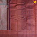 Grey with Royal Blue Traditional Buttas Soft Silk Saree - Thenianantham