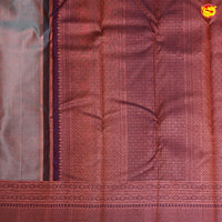 Grey with Royal Blue Traditional Buttas Soft Silk Saree - Thenianantham