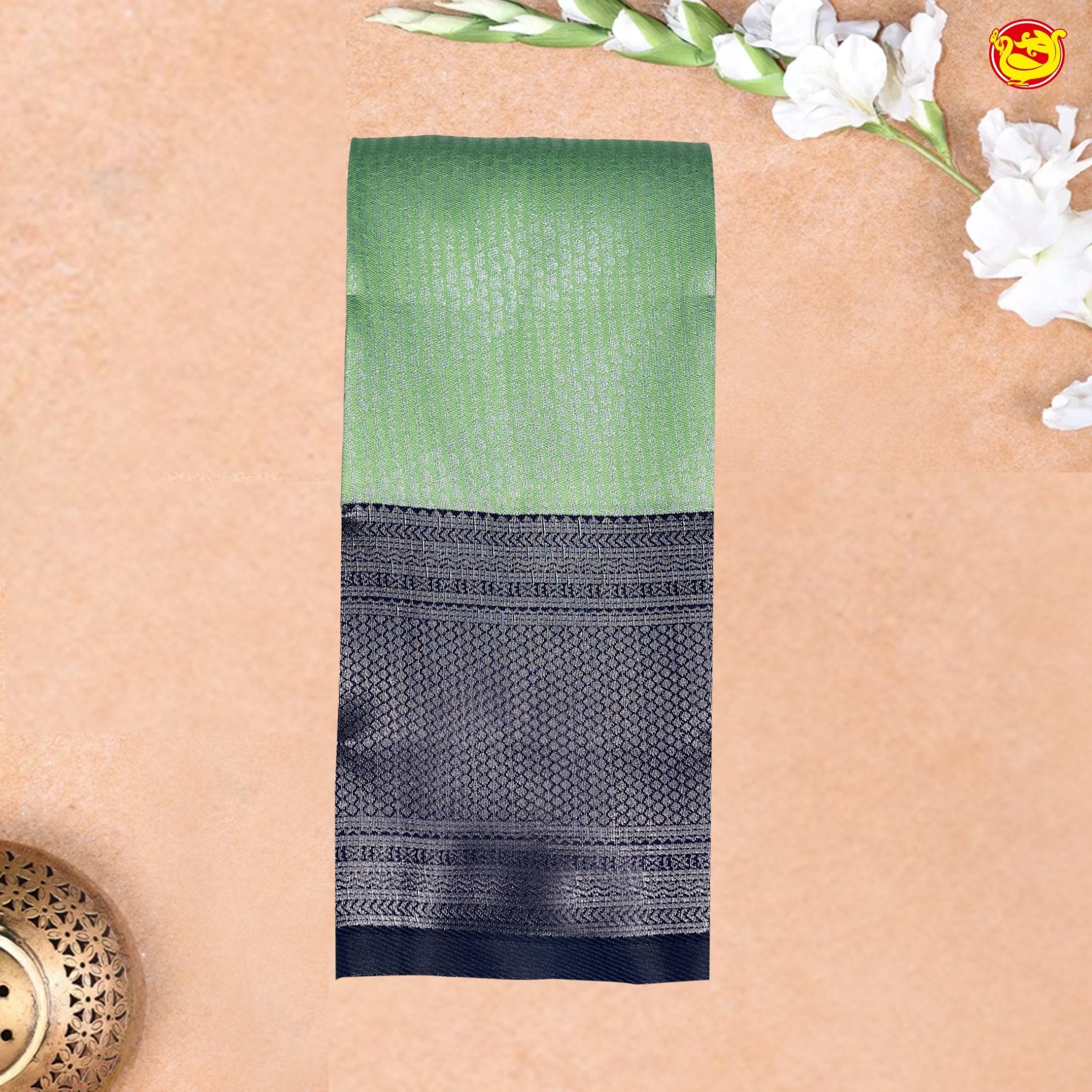 Green with Navy Blue Kubera Pattu Saree