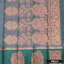 Peach  With Dark Green Silk Cotton Saree