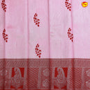 Pink with Maroon Mango Floral Motifs Kubera Pattu Saree - Thenianantham