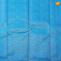 Royal Blue with Sky Blue Floral Motifs Soft Silk Saree - Thenianantham