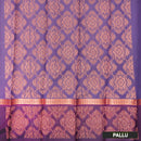 Sandal With Dark purple border Silk Cotton Saree