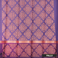 Sandal With Dark purple border Silk Cotton Saree