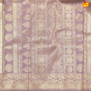 Gold with Lilac Border Tissue Silk Saree