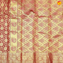 Dark red With Gold Zari Floral Border Wedding Silk Saree