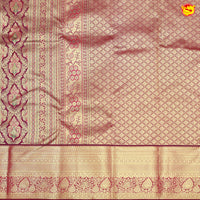 Dark Maroon with Dark Pink Gold Zari Long Border Wedding Silk Saree