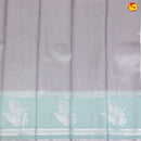 Grey with water Green Floral Motifs Kubera Pattu Saree - Thenianantham